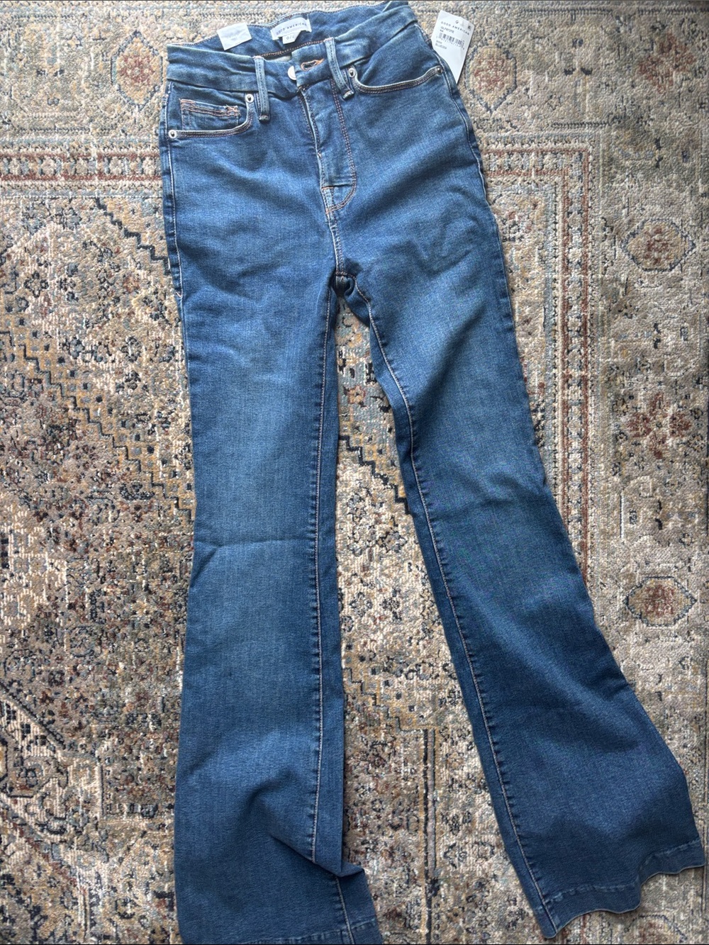 Good American Dark Blue Flare Jeans